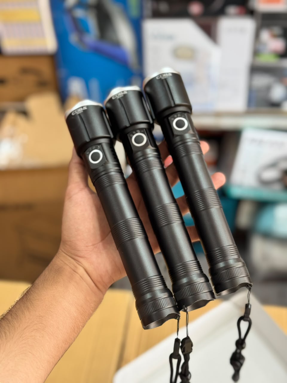 Coba LED Aluminum Alloy Flashlight Torch Set 3pcs CB-2074-3