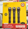 Coba LED Aluminum Alloy Flashlight Torch Set 3pcs CB-2074-3