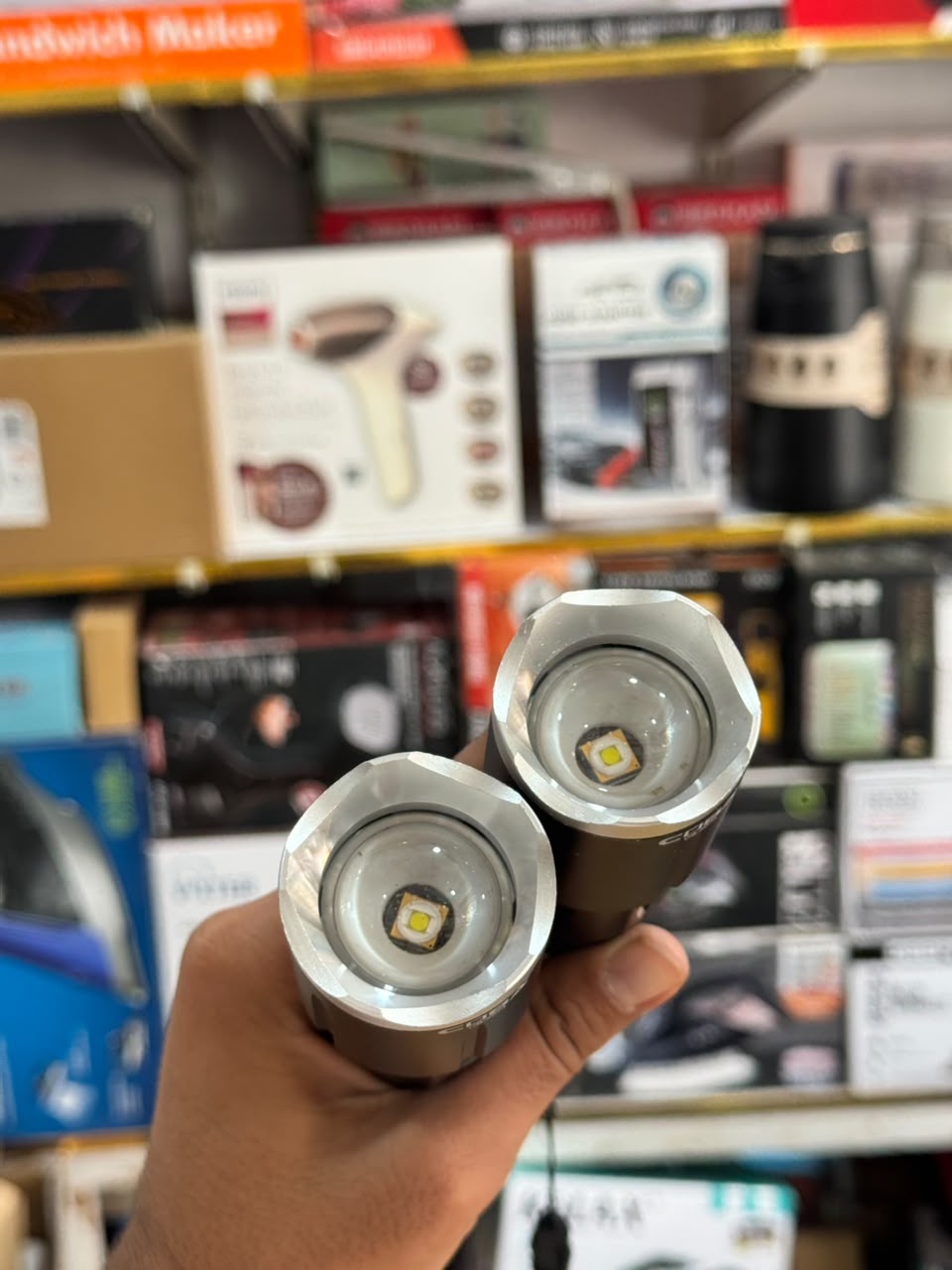Coba LED Aluminum Alloy Flashlight Torch Set 2pcs CB-2074-2