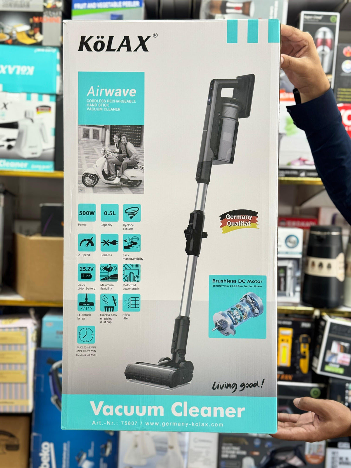 KoLAX 3 in 1 Cyclonic Rechargeable Stick Vacuum Cleaner 75807