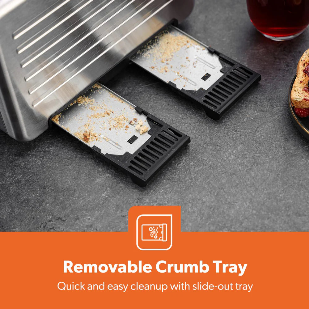 GEEPAS 5-in-1 DIGITAL 4 Slice Long Slot Toaster