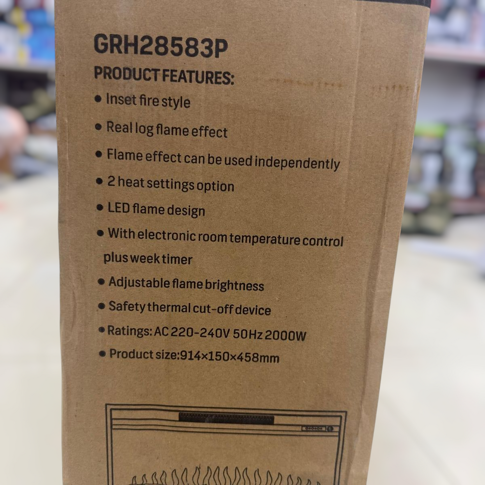 Geepas Real Log Flame Effect Electric Heater 28583